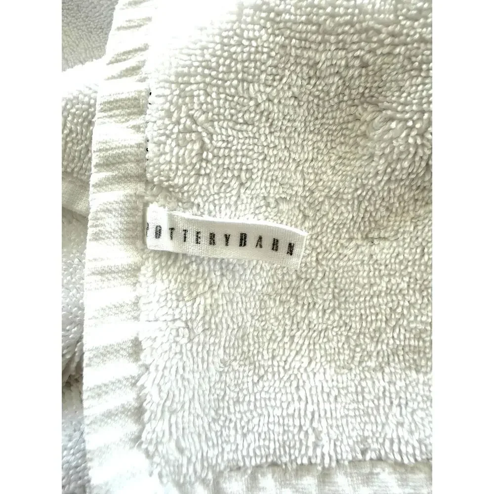 Pottery Barn PB Classic White Bath Towels Set of 2 Cotton Dobby Spa 26 x 52